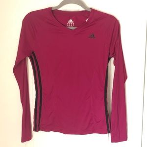 Adidas pink long sleeve shirt & black stripes